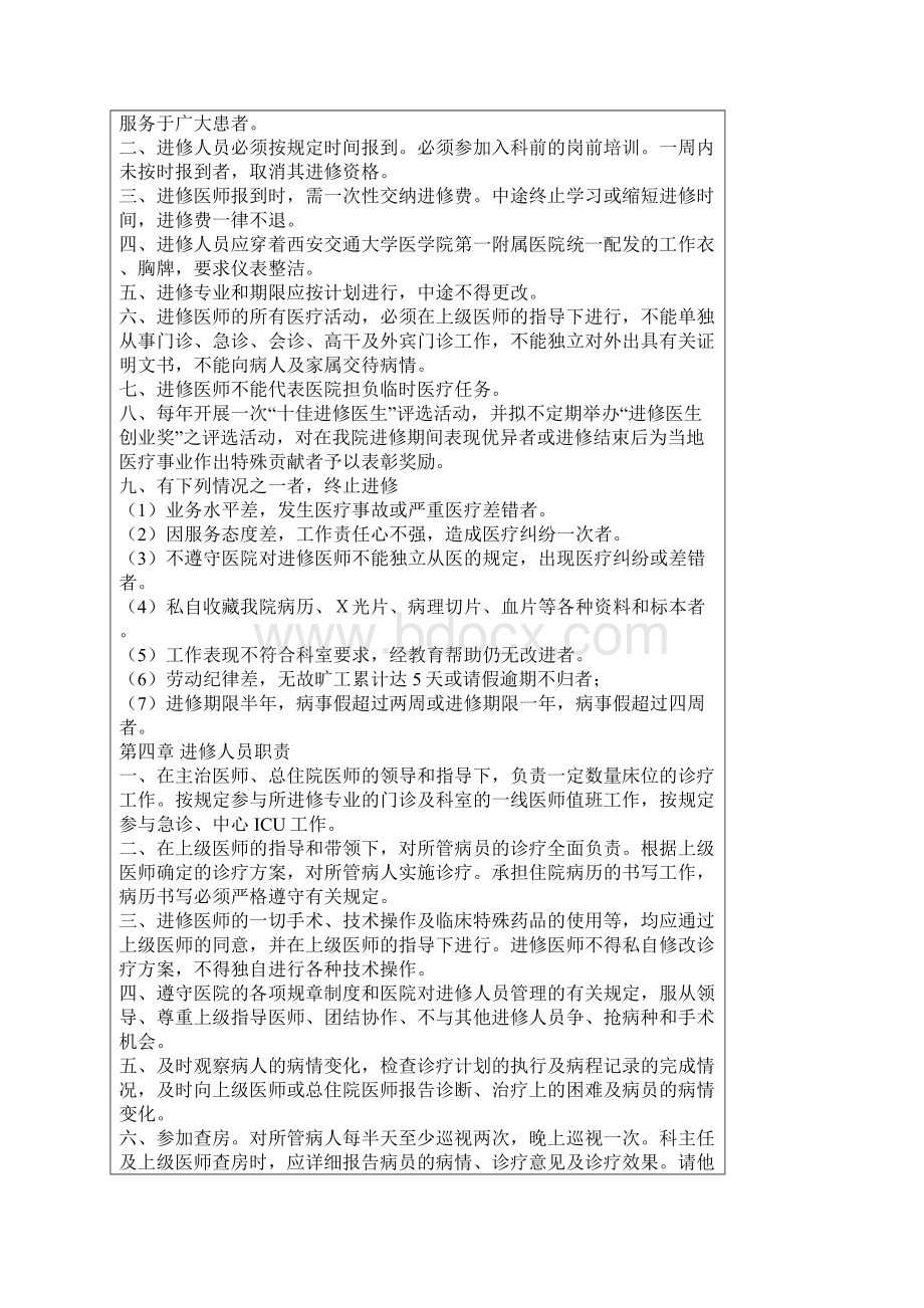 西安交大一附院进修人员管理办法文档格式.docx_第3页