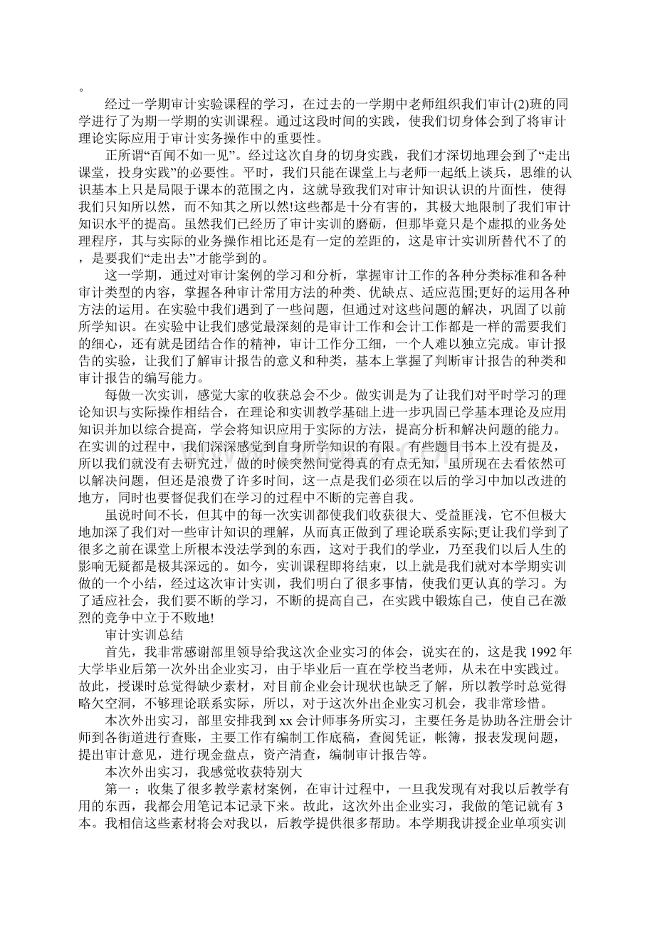 审计实训报告精选5篇完整版Word文件下载.docx_第3页