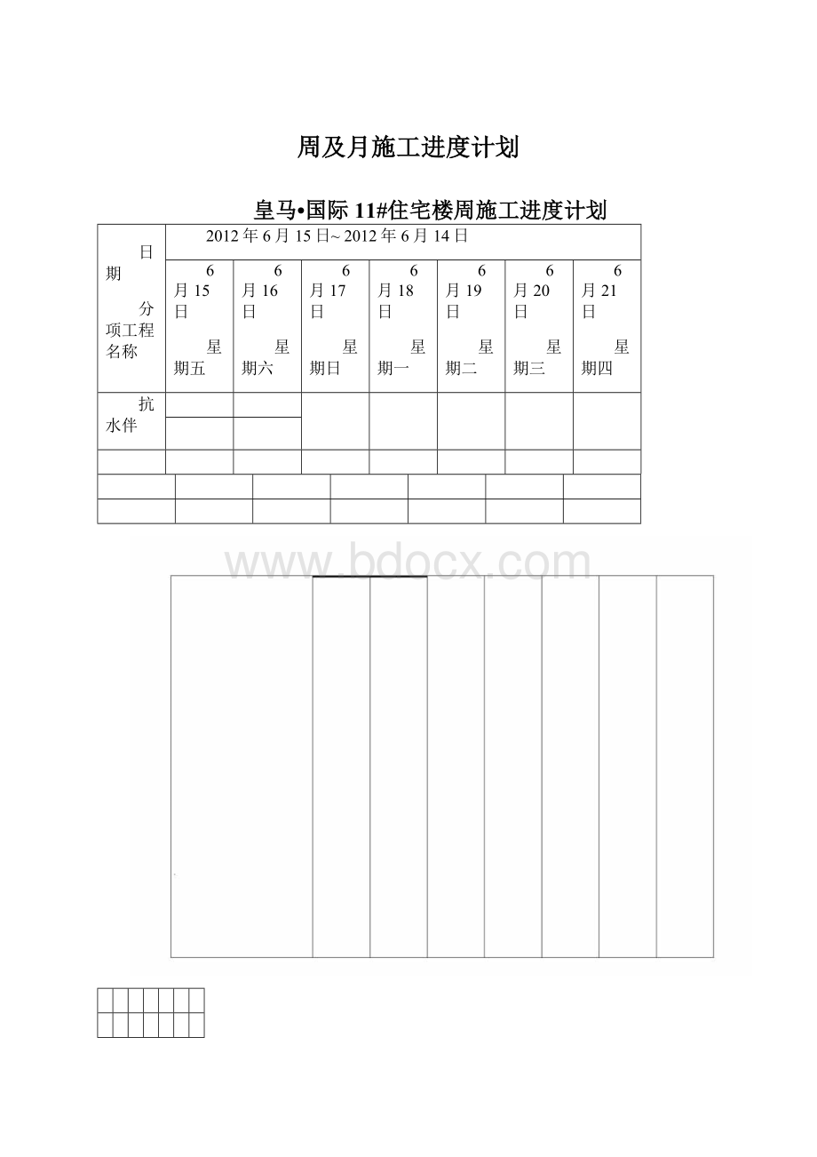 周及月施工进度计划.docx_第1页