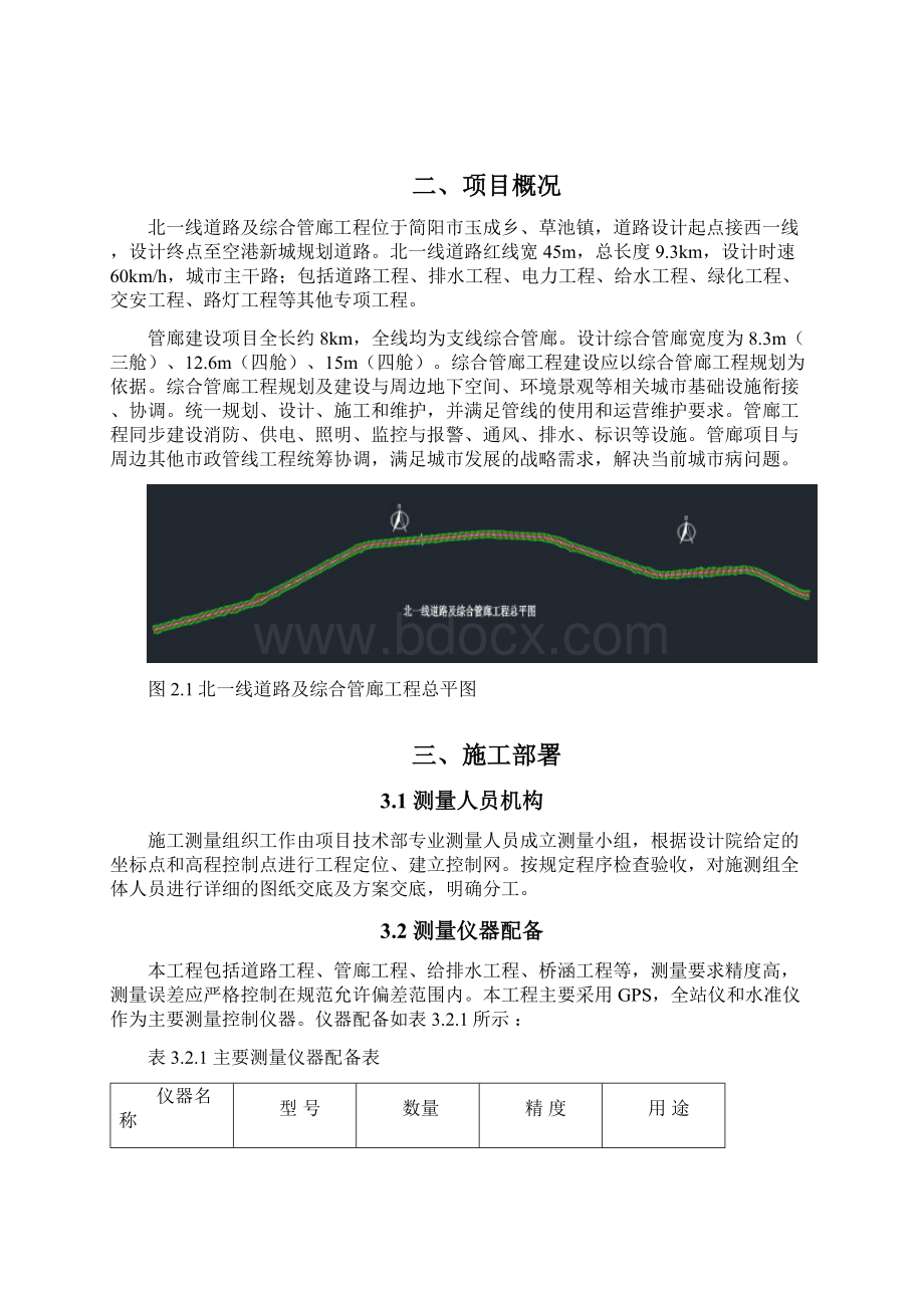 北一线道路及综合管廊工程测量方案.docx_第2页