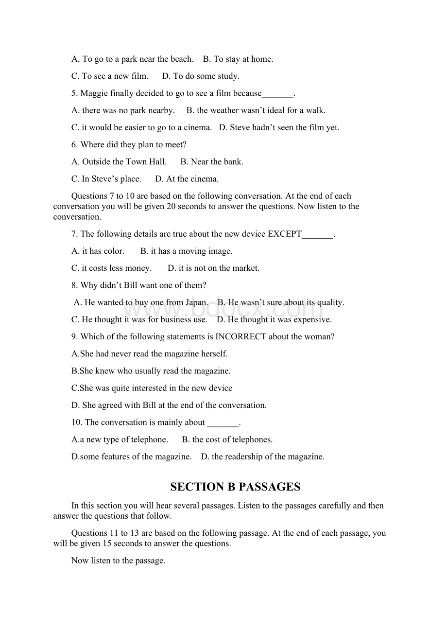 详解英语专业四级考试全真试题答案Word文档格式.docx_第2页