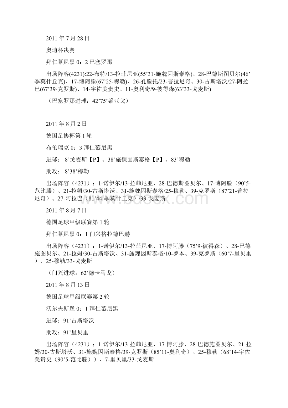 赛季拜仁慕尼黑征战全记录.docx_第2页