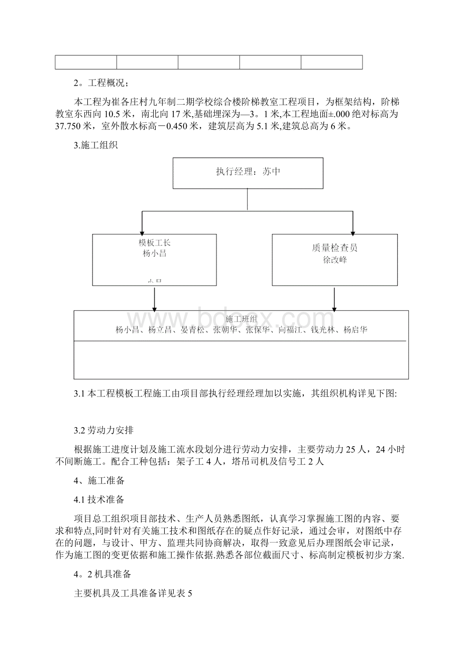 精品阶梯教室模板施工方案Word文档下载推荐.docx_第2页