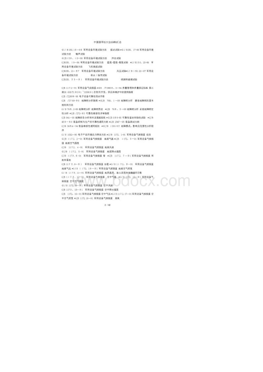 中国国军标大全GJB汇总Word文档下载推荐.docx_第2页