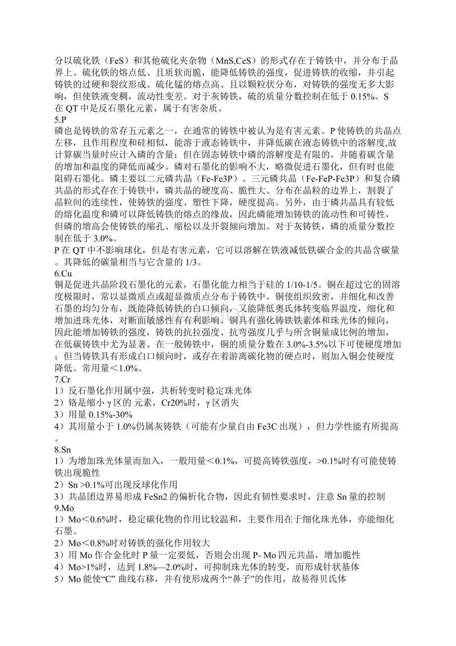 各种元素对铸造的影响Word格式文档下载.docx_第2页