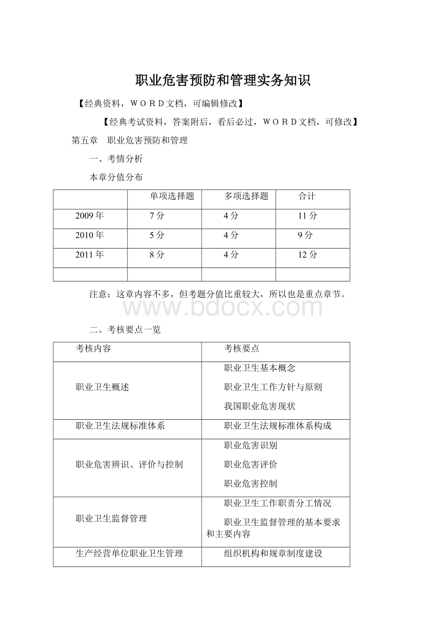 职业危害预防和管理实务知识.docx_第1页