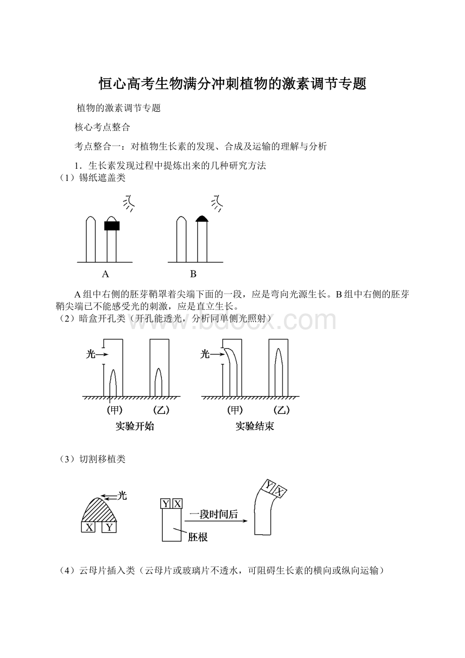 恒心高考生物满分冲刺植物的激素调节专题.docx_第1页