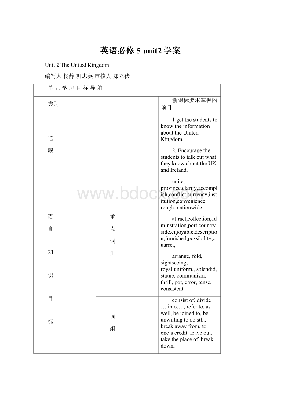 英语必修5 unit2学案Word下载.docx