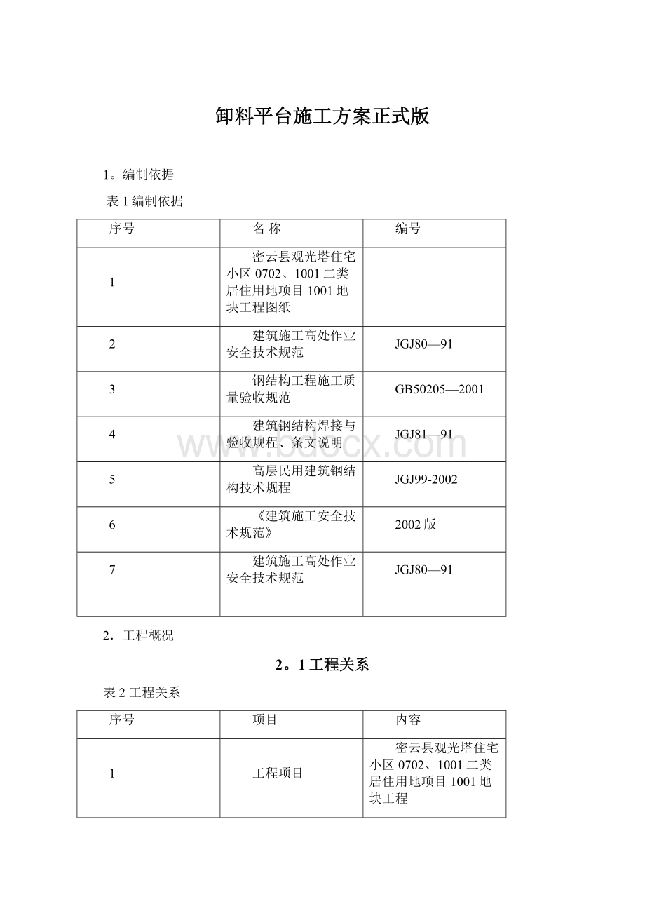 卸料平台施工方案正式版.docx