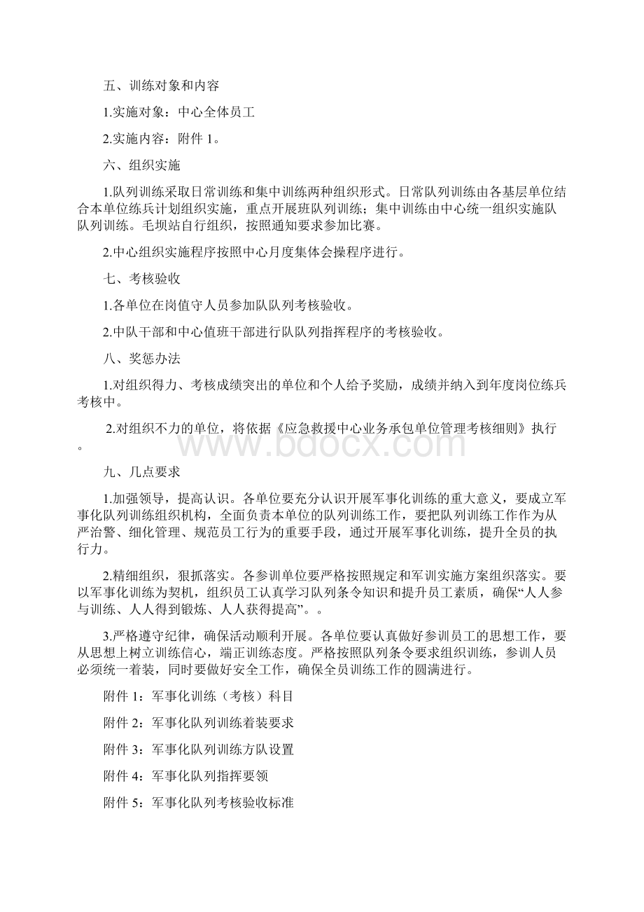 军事化队列训练活动实施方案Word格式文档下载.docx_第2页