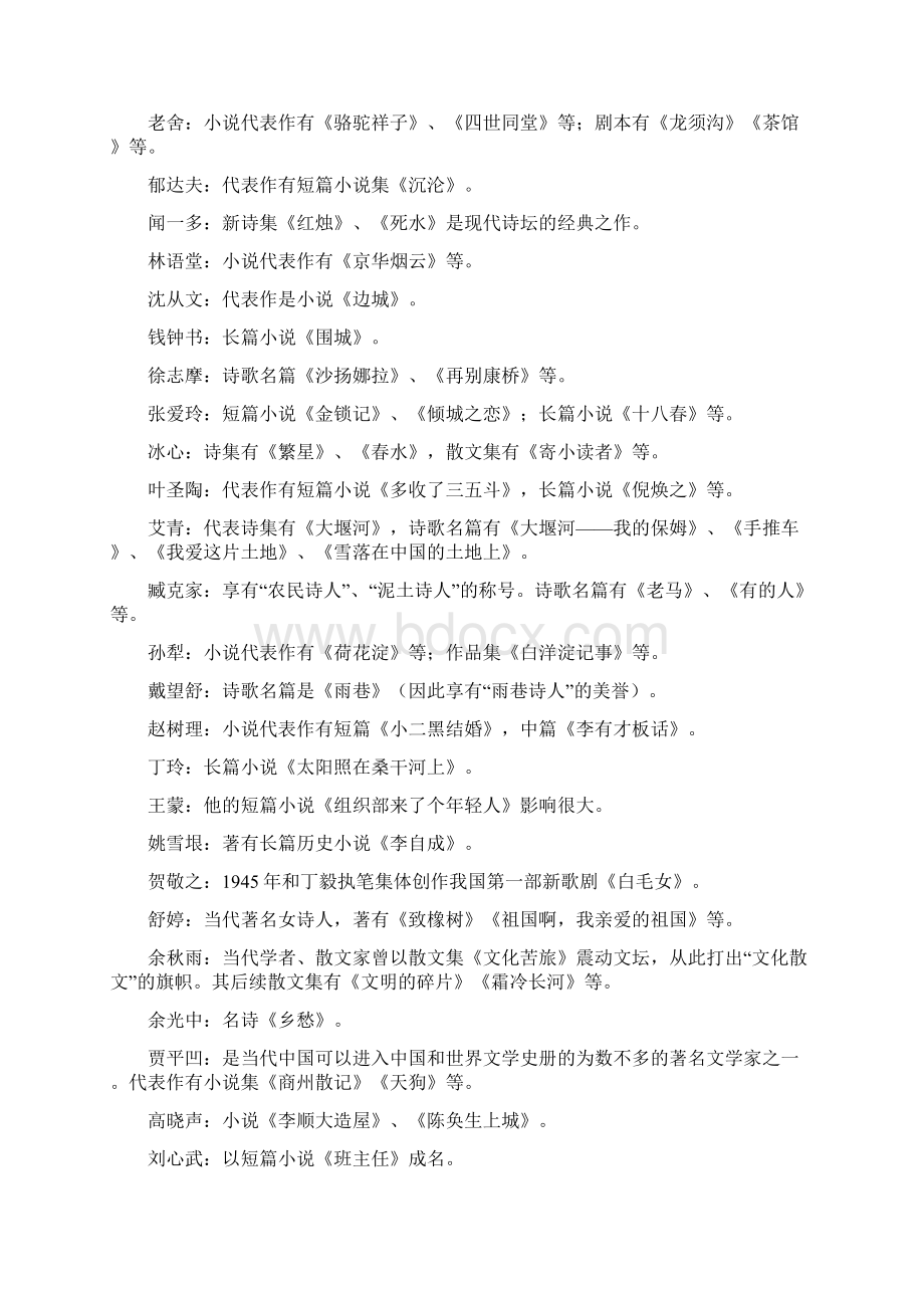 第7篇中国近现代文学古代书法绘画梳理Word格式文档下载.docx_第2页