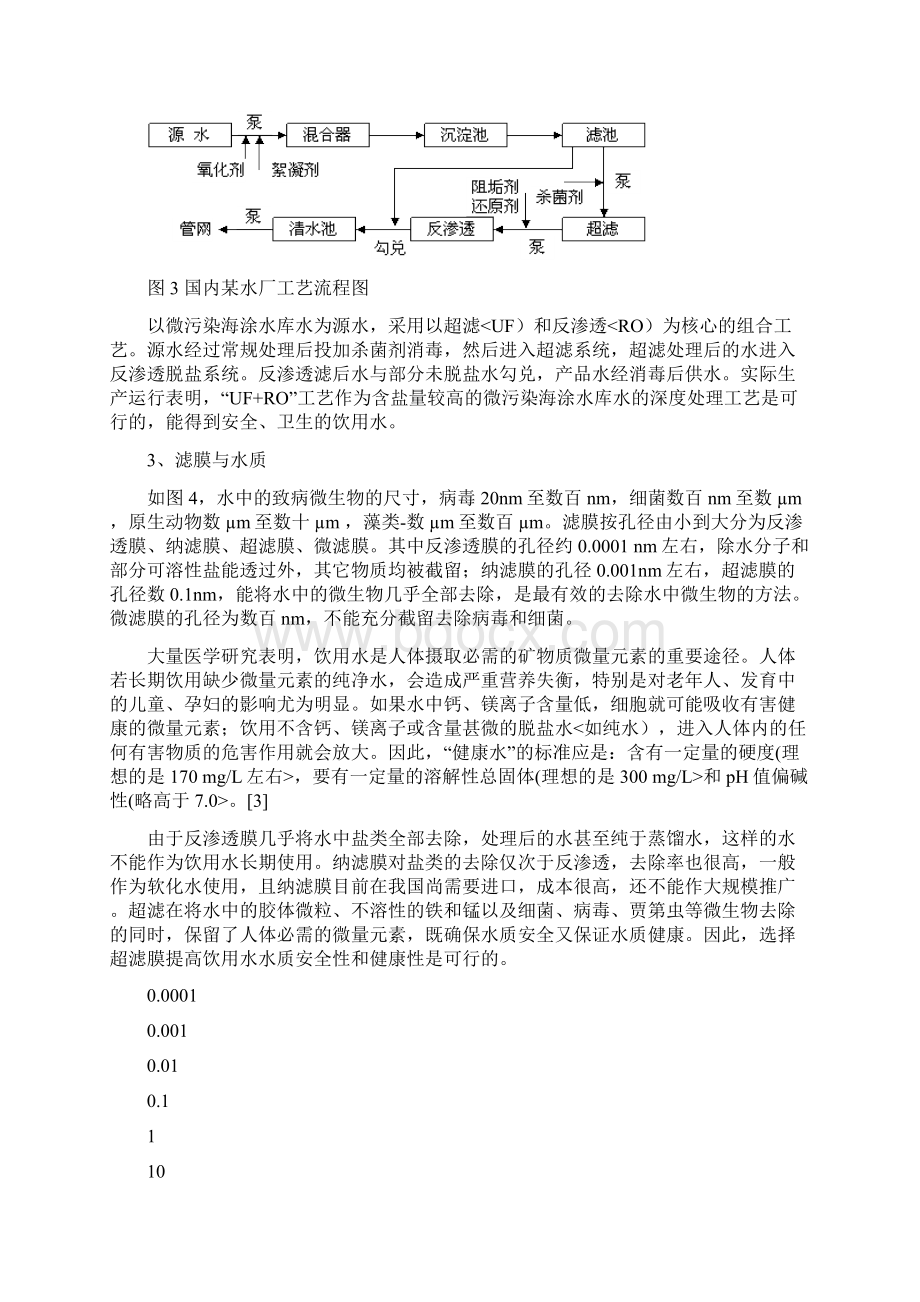 膜技术在饮用水处理中的应用分析研究文档格式.docx_第3页