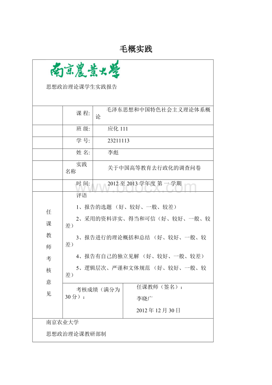 毛概实践Word文档格式.docx