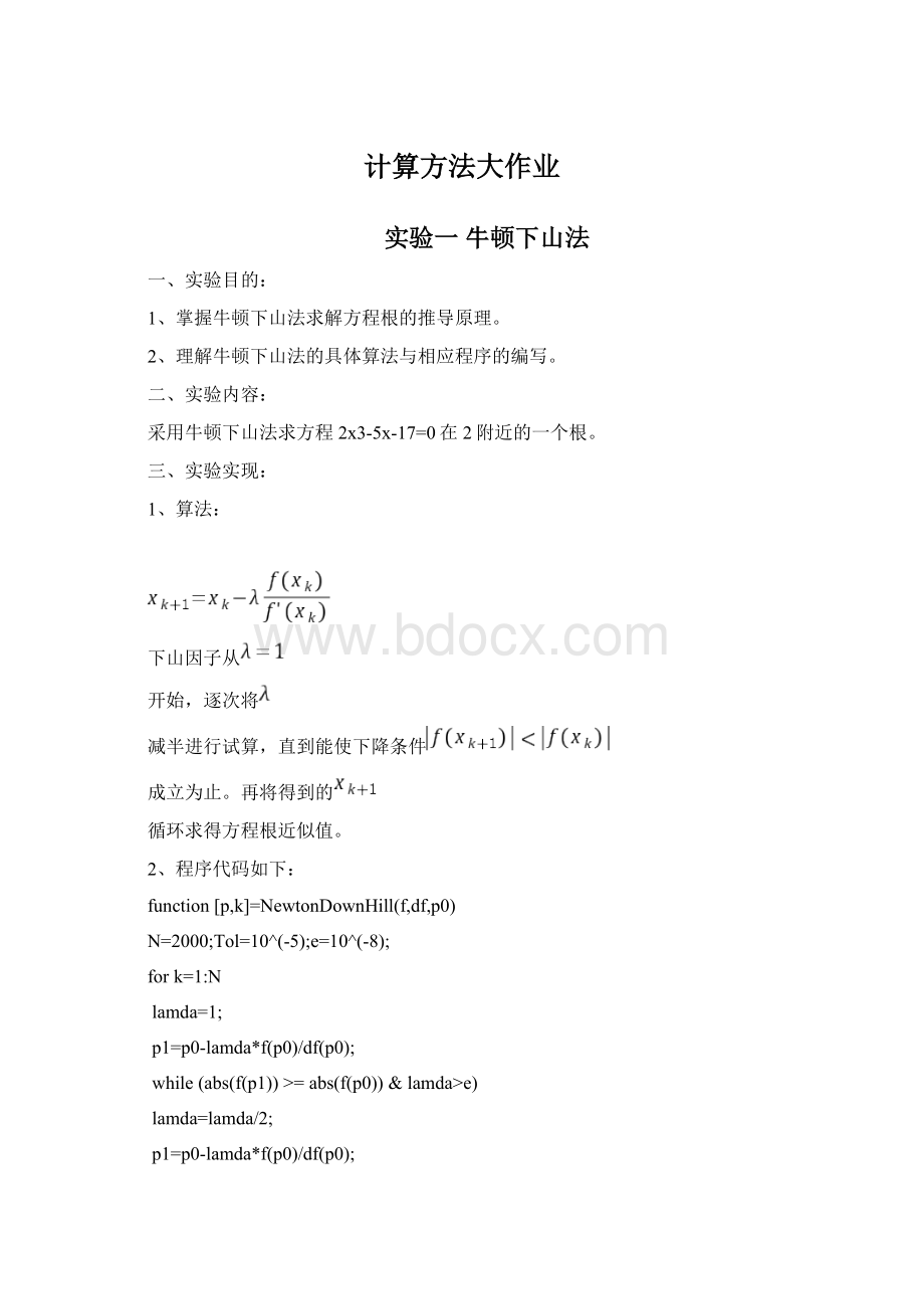 计算方法大作业Word格式.docx_第1页