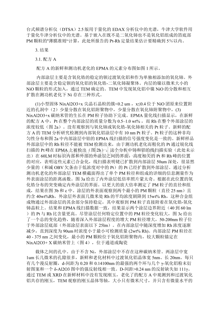 两种PtRh三效催化剂的比较分析研究Word文档下载推荐.docx_第3页