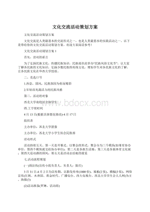 文化交流活动策划方案文档格式.docx