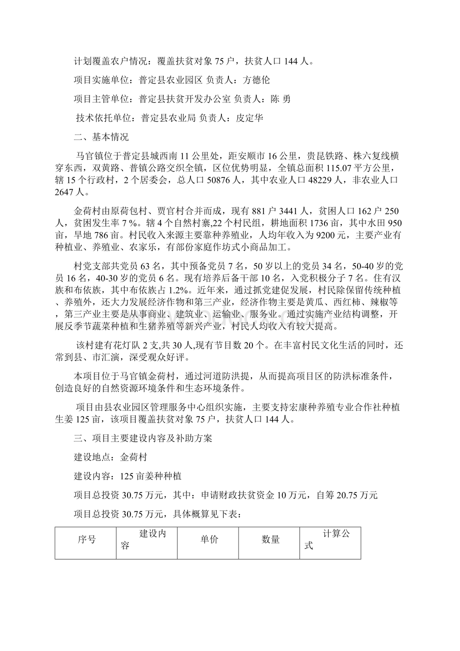 普定县生姜种植实施方案分析Word文档下载推荐.docx_第2页