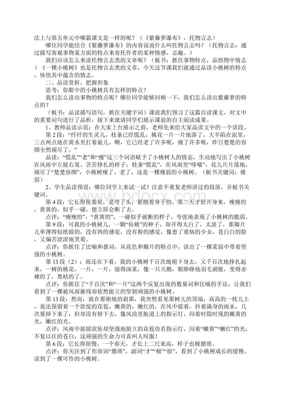 一棵小桃树教案及答案.docx_第2页