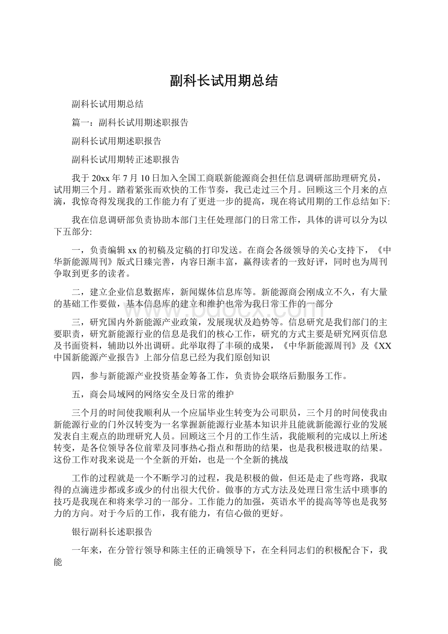 副科长试用期总结.docx