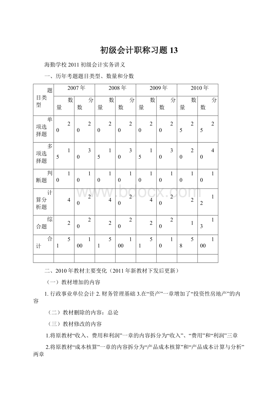 初级会计职称习题13Word下载.docx