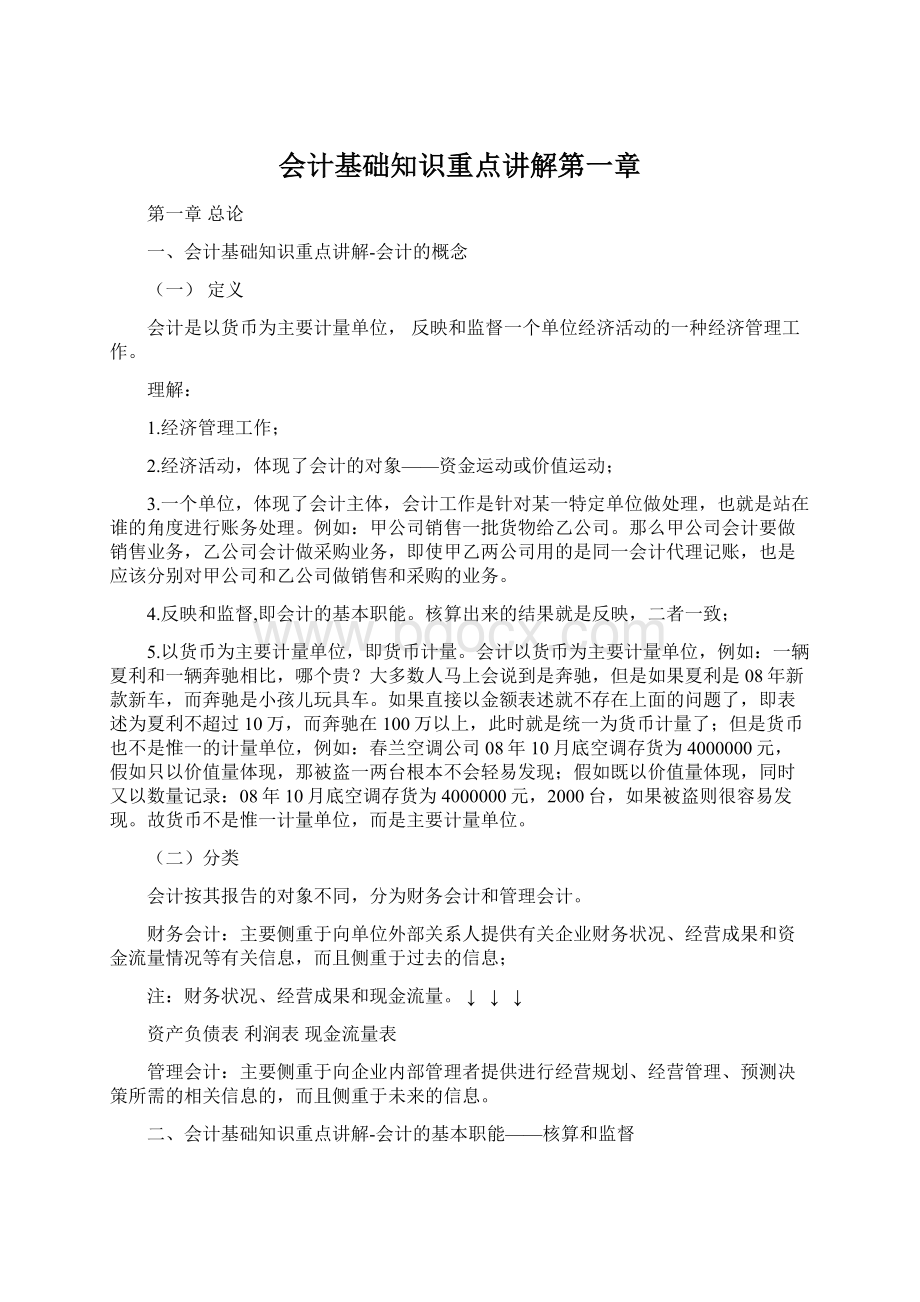 会计基础知识重点讲解第一章文档格式.docx_第1页