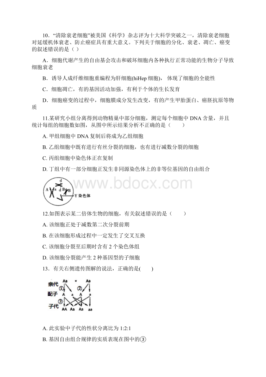 高三上学期期中考试生物试题Word版含答案 3Word文档格式.docx_第3页