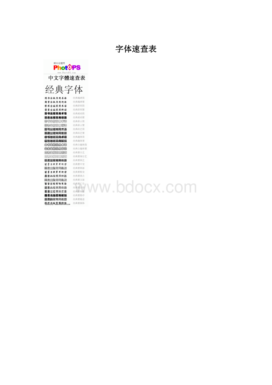 字体速查表.docx