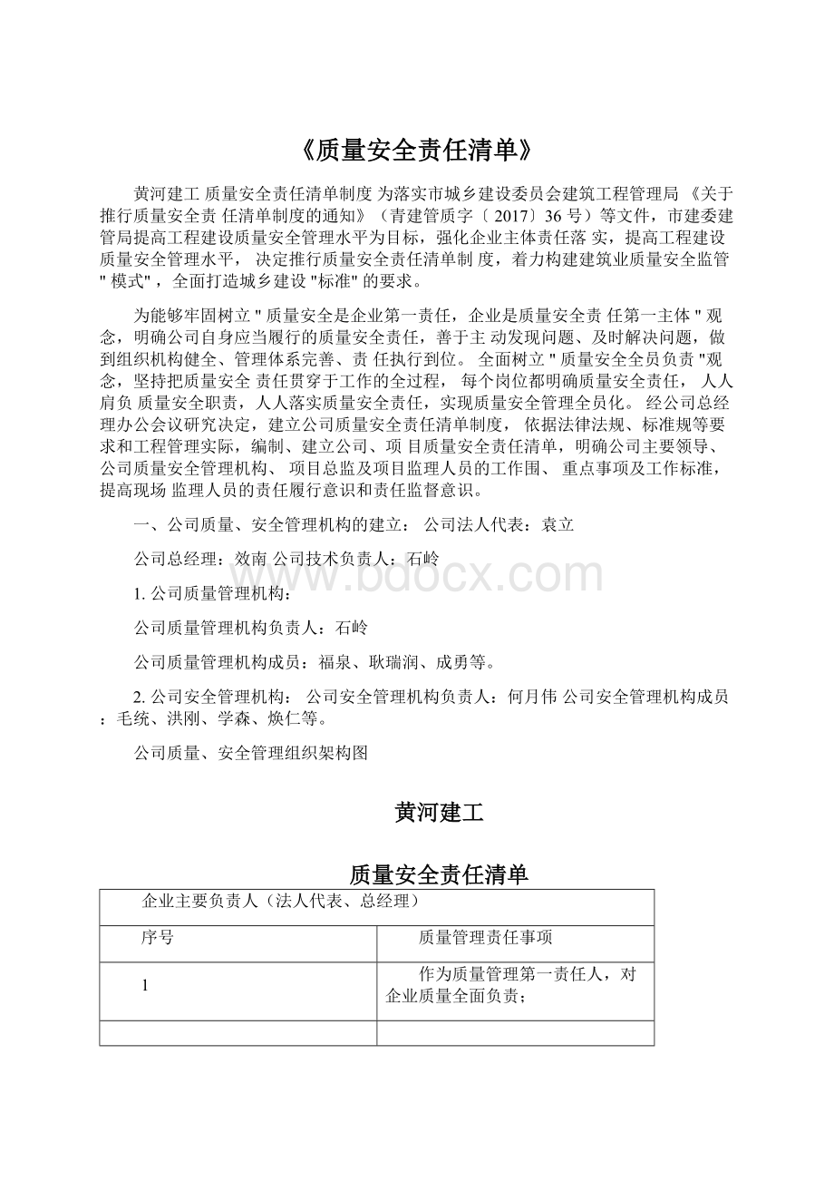 《质量安全责任清单》.docx_第1页