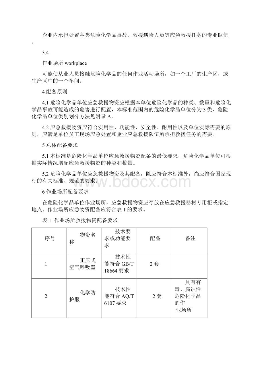 危险化学品单位应急救援物资配备要求Word下载.docx_第2页