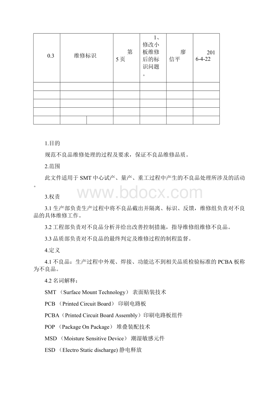 实用文档之SMT不良品维修作业指导书Word文件下载.docx_第2页