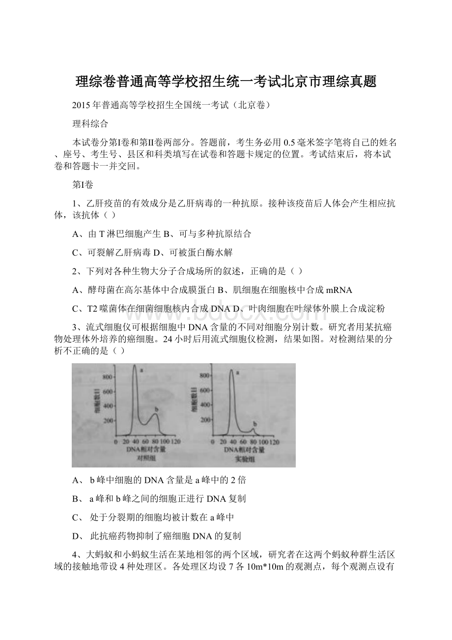 理综卷普通高等学校招生统一考试北京市理综真题.docx_第1页