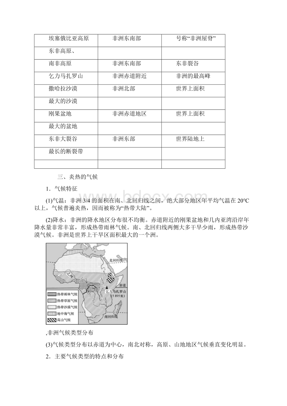 中考地理命题研究教材知识梳理七年级第章认识大洲第课时非洲美洲精精.docx_第2页