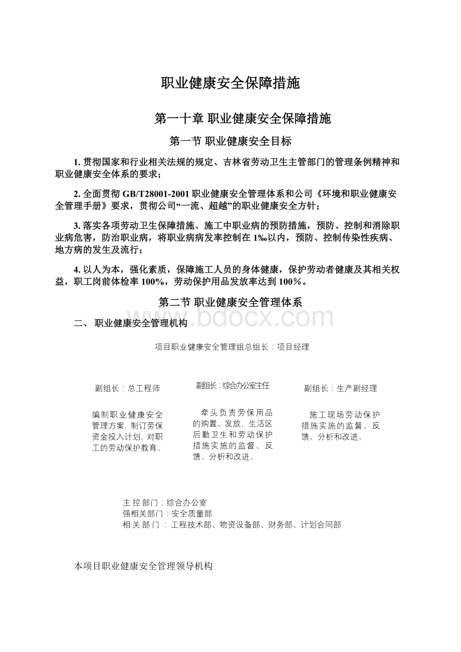 职业健康安全保障措施Word文件下载.docx