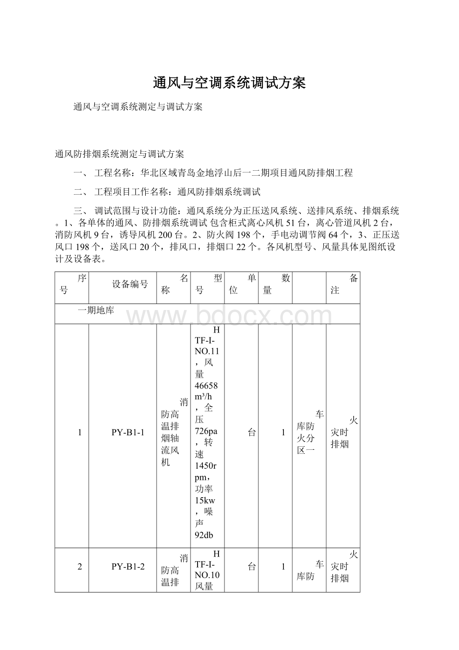 通风与空调系统调试方案.docx_第1页