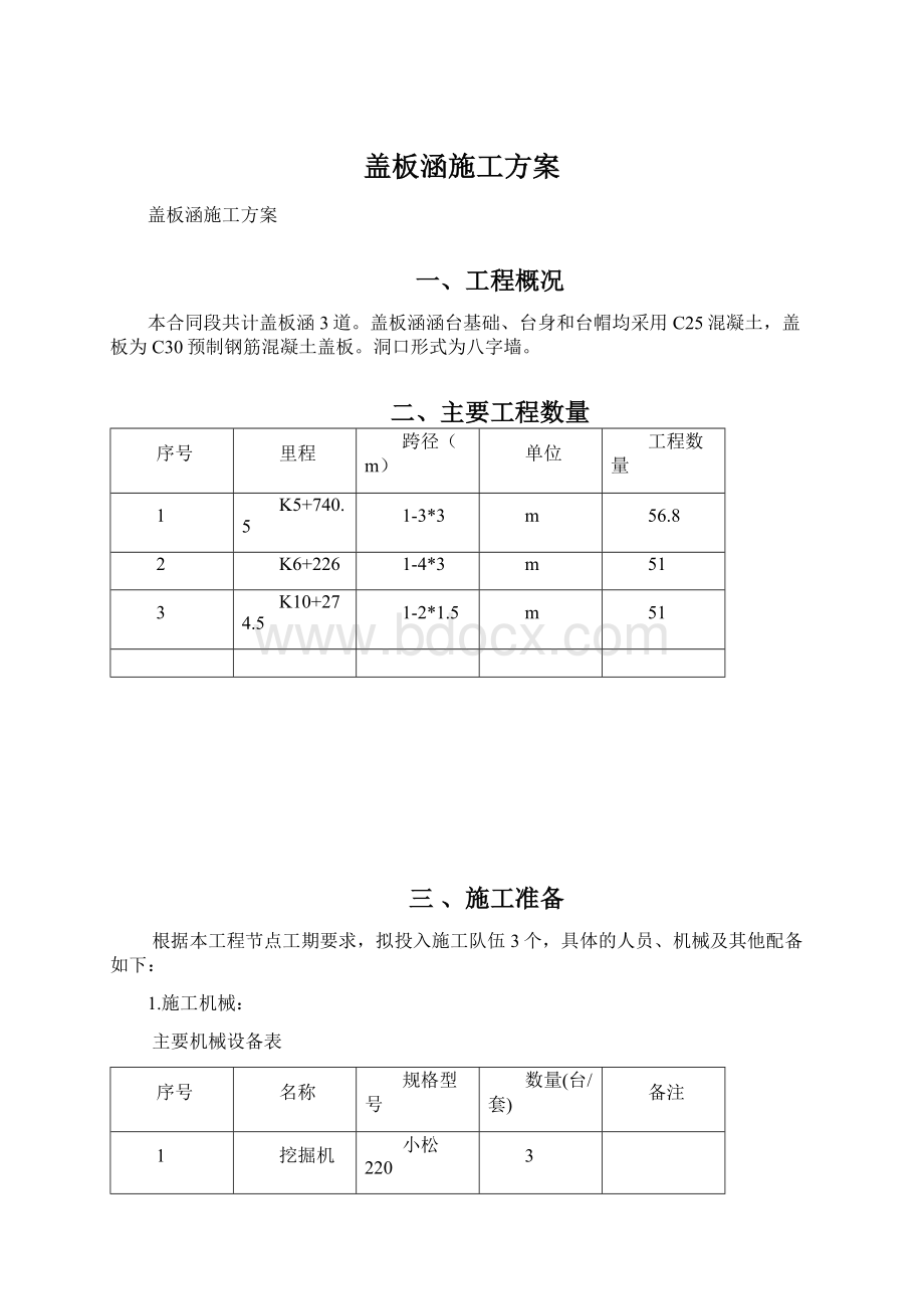 盖板涵施工方案.docx_第1页