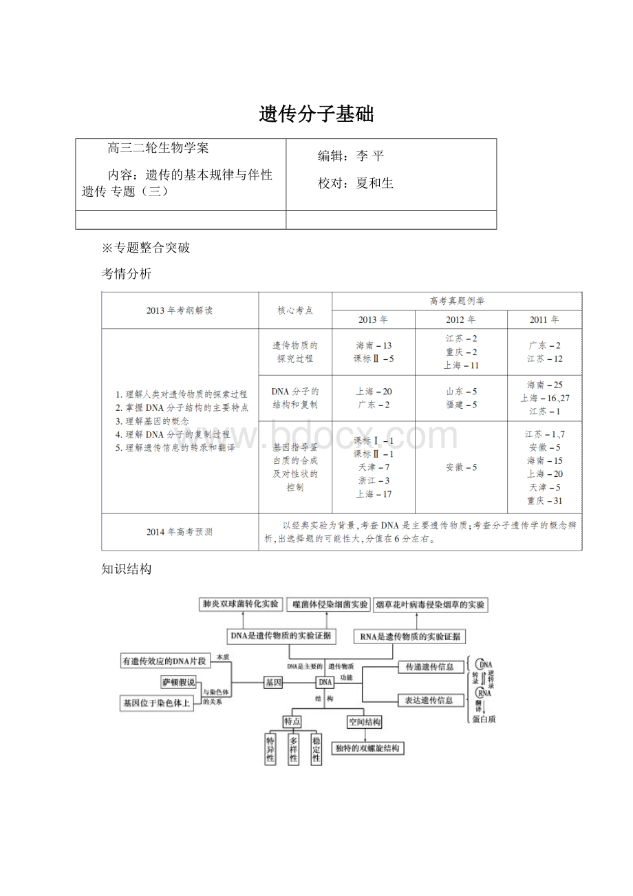 遗传分子基础Word文件下载.docx_第1页