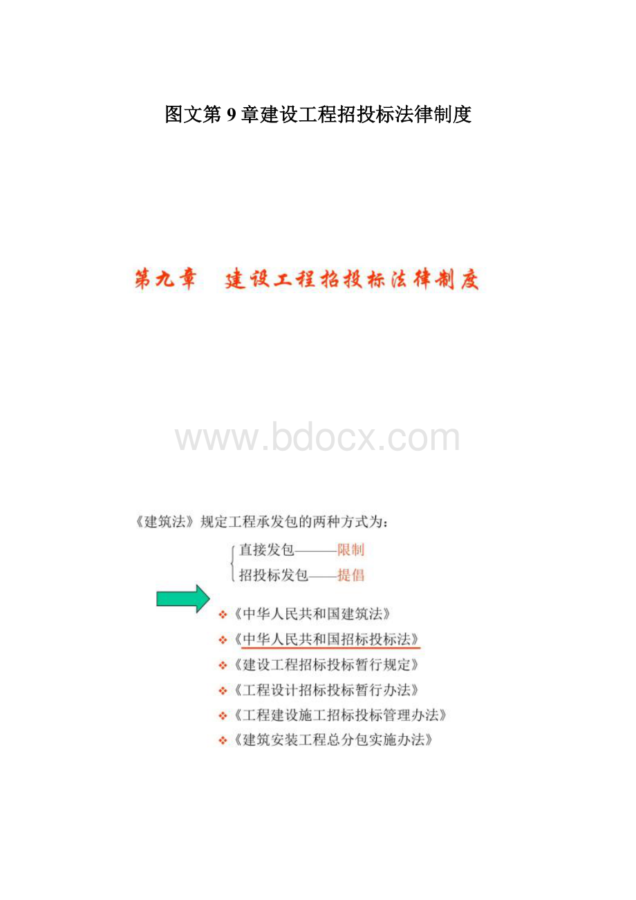 图文第9章建设工程招投标法律制度.docx_第1页