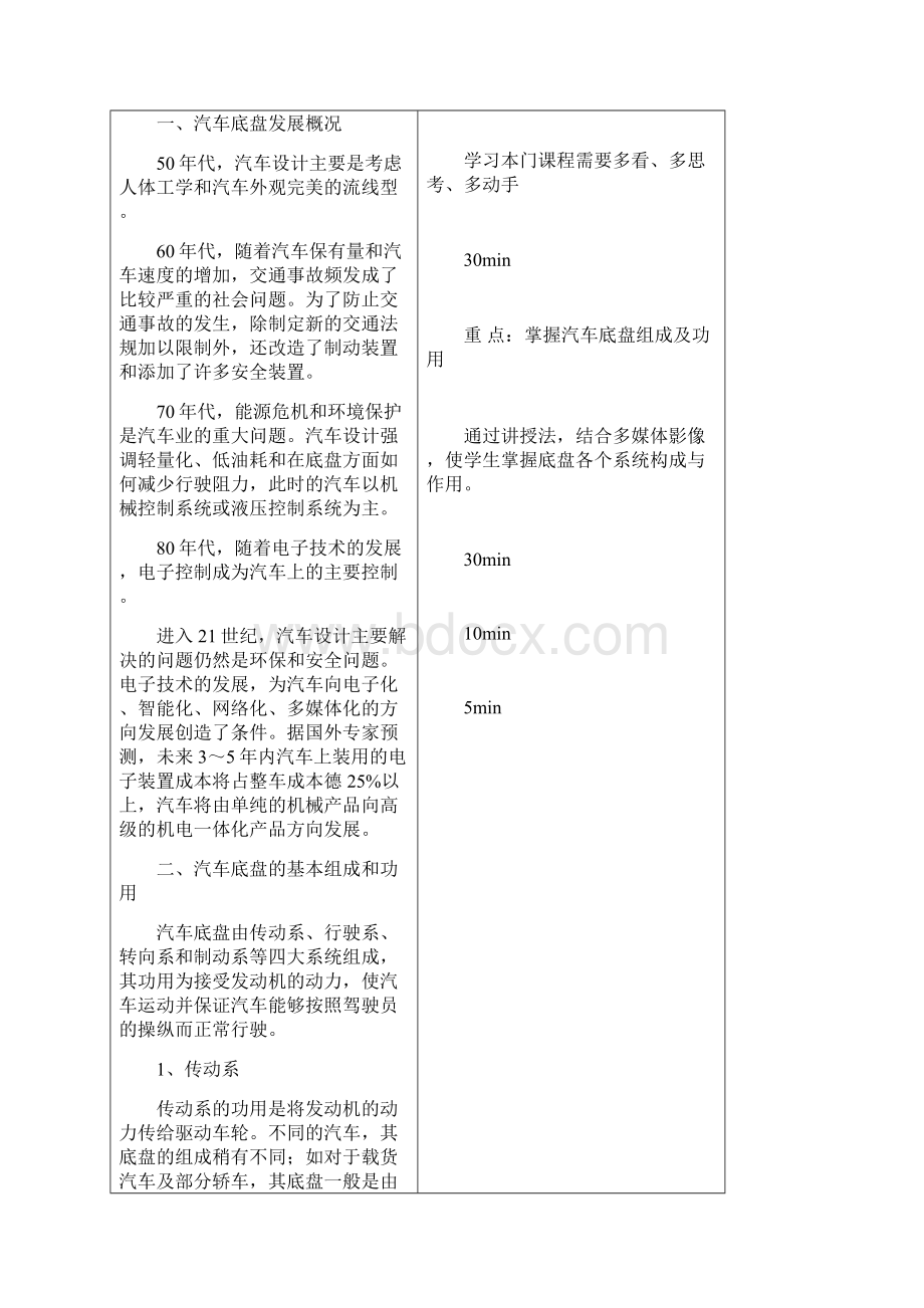 汽车底盘构造与维修教案1文档格式.docx_第2页