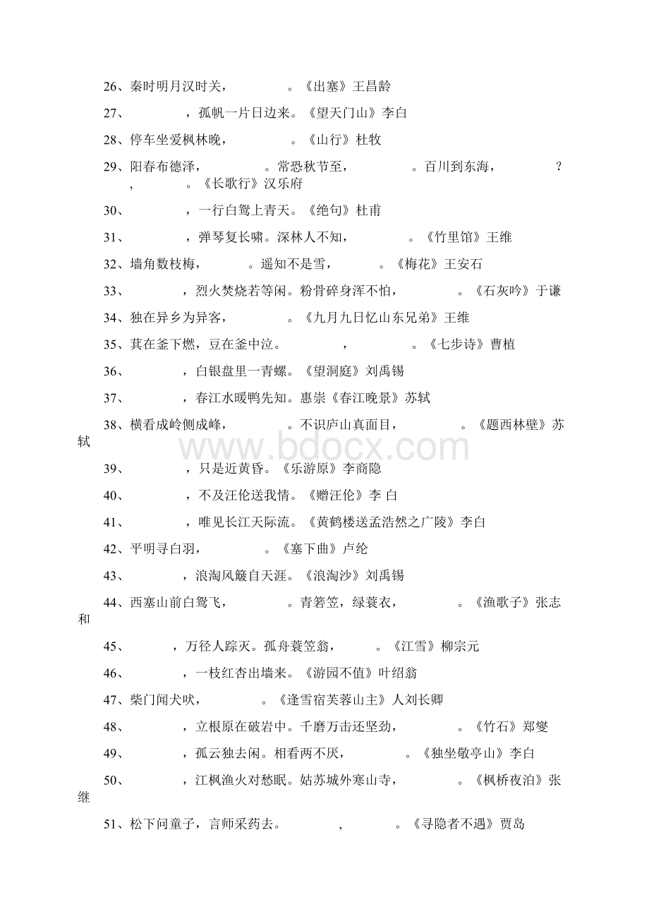 小升初诗词必考的80个填空练习题.docx_第2页