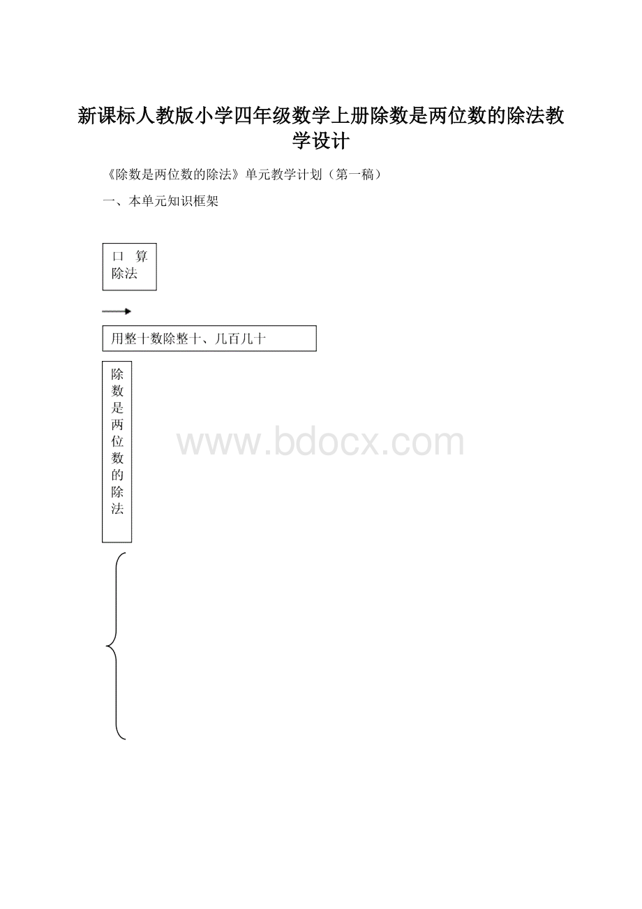 新课标人教版小学四年级数学上册除数是两位数的除法教学设计.docx