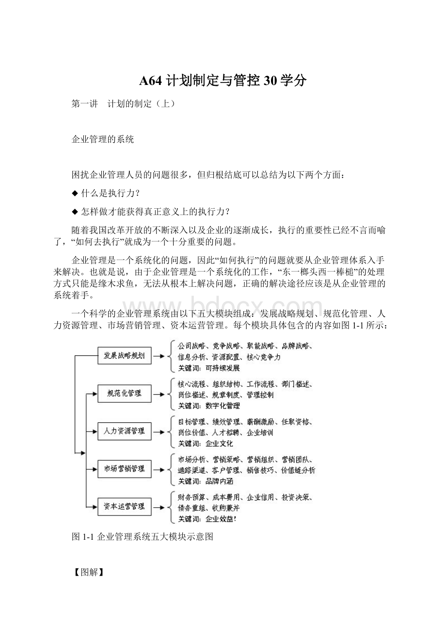 A64 计划制定与管控 30学分Word文件下载.docx