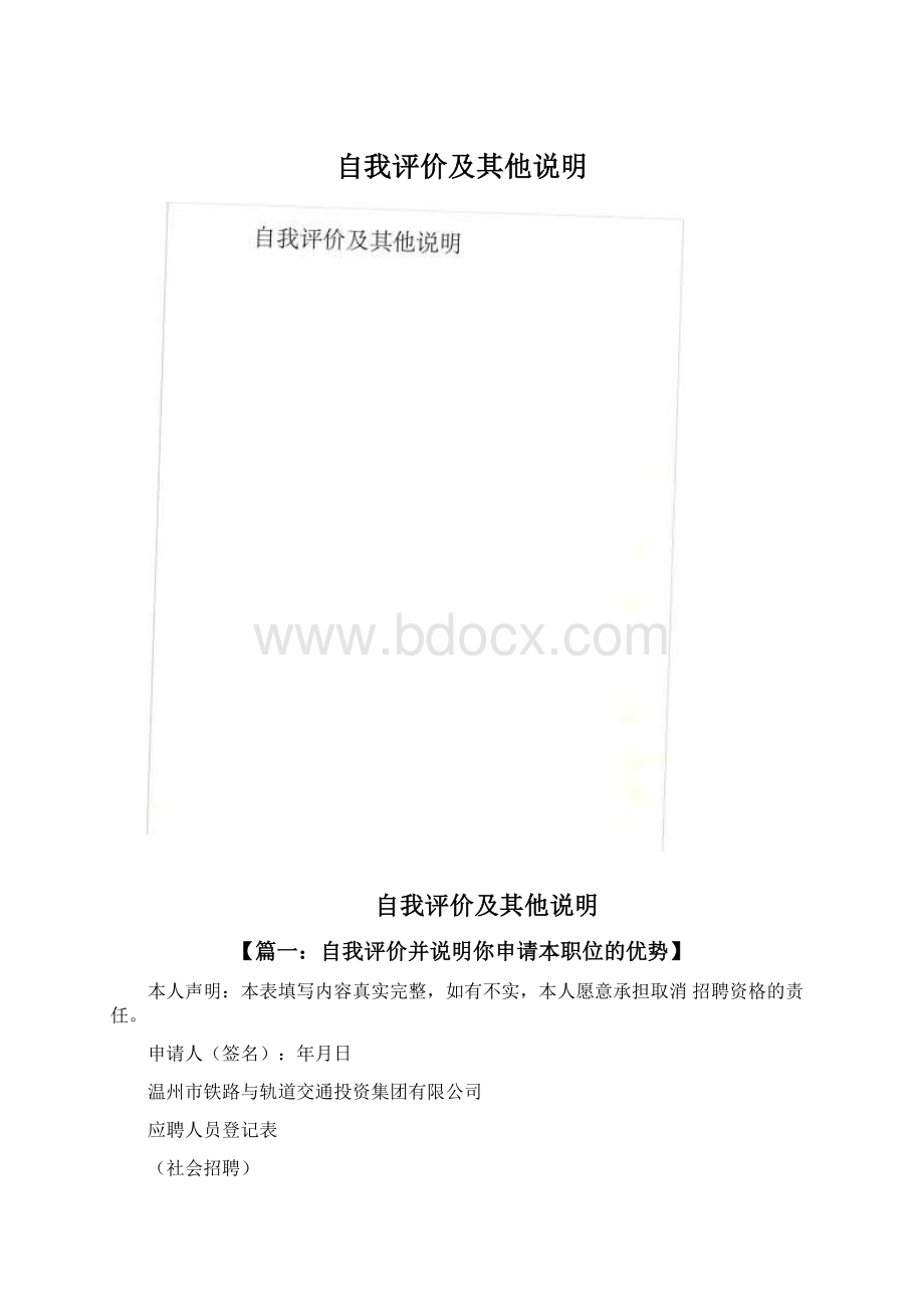 自我评价及其他说明文档格式.docx_第1页