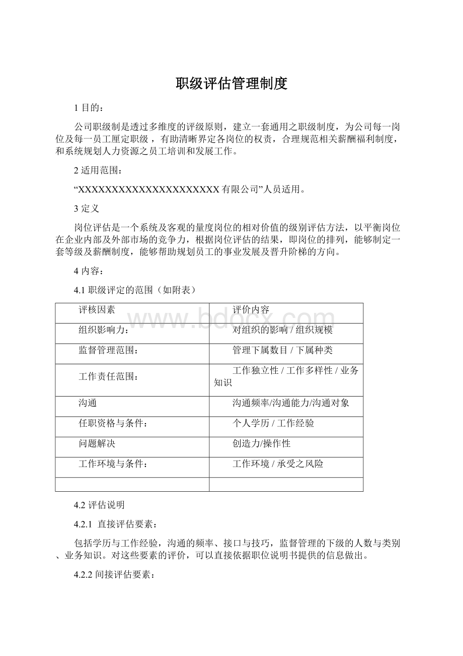 职级评估管理制度Word格式.docx