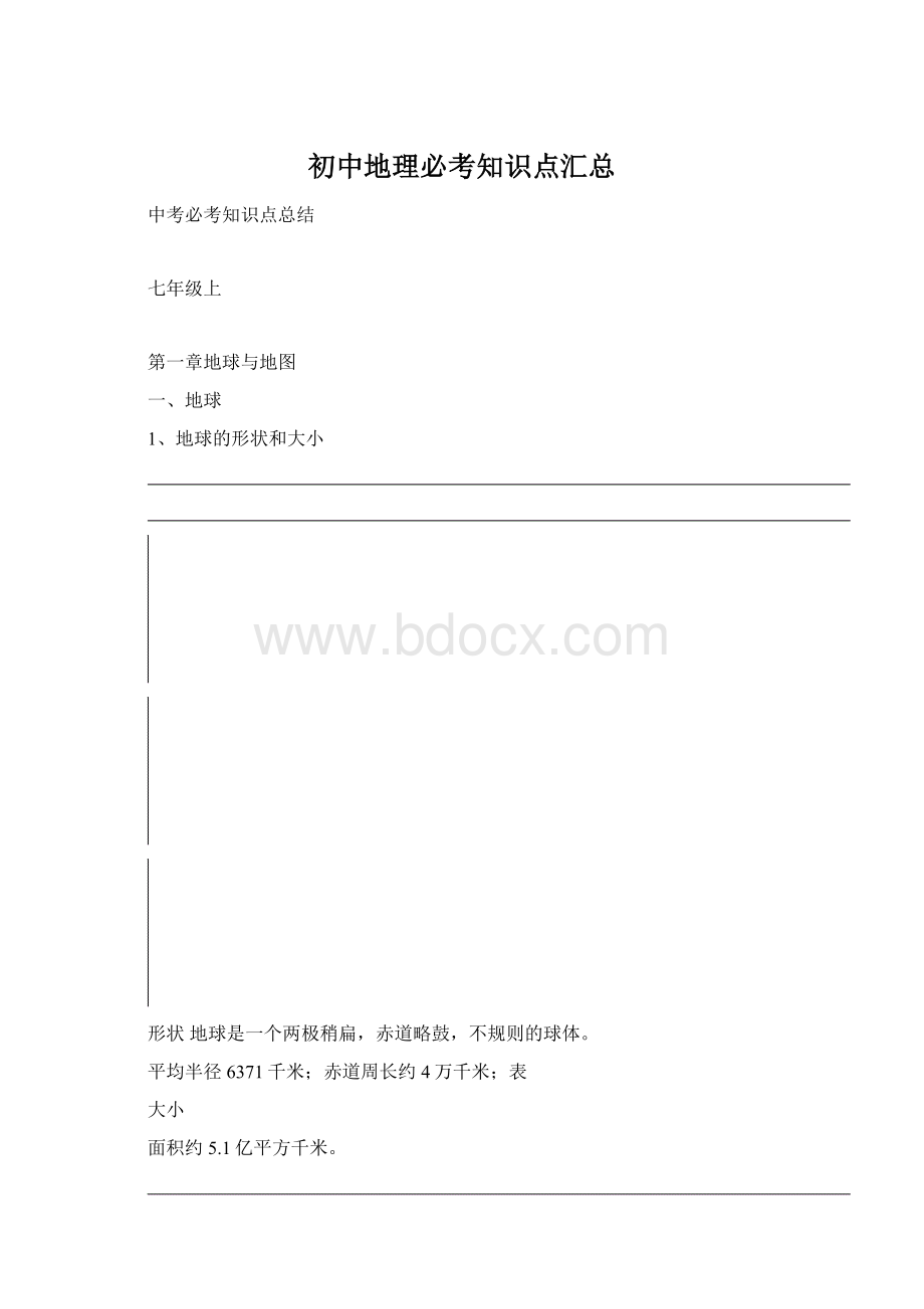 初中地理必考知识点汇总.docx_第1页