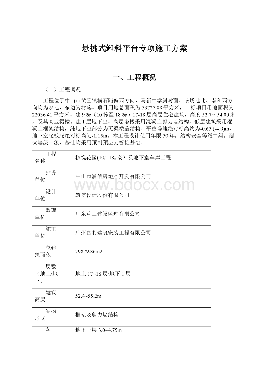 悬挑式卸料平台专项施工方案.docx_第1页