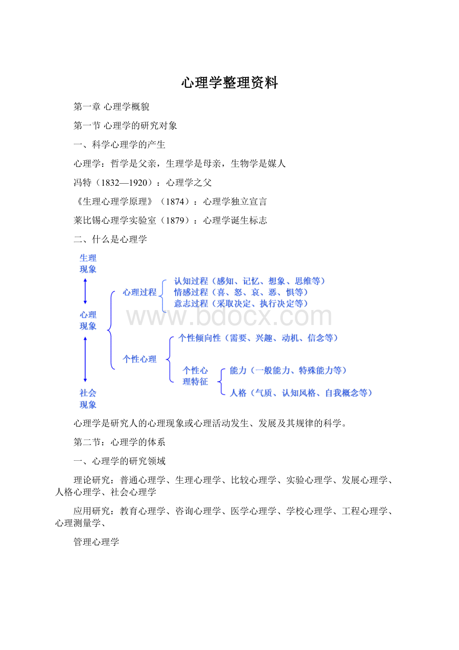 心理学整理资料Word下载.docx