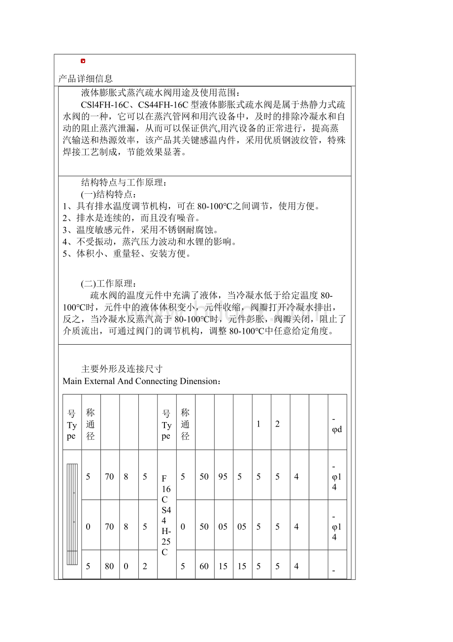 液体膨胀式蒸汽疏水阀CS14H液体膨胀式蒸汽疏水阀.docx_第2页