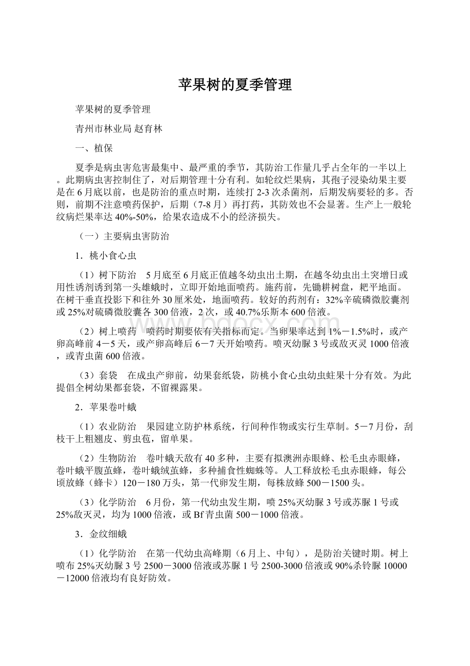 苹果树的夏季管理Word格式文档下载.docx