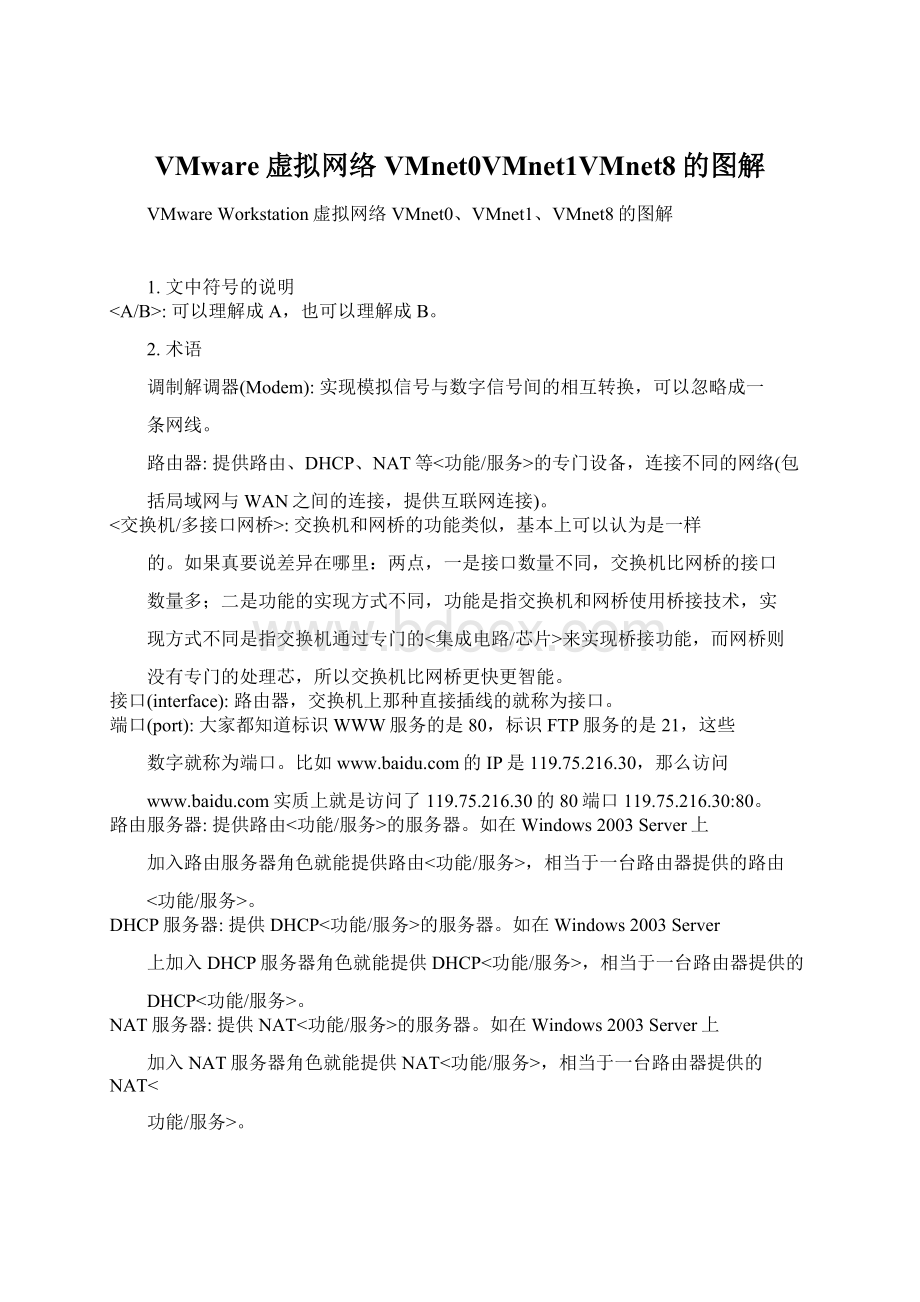 VMware虚拟网络VMnet0VMnet1VMnet8的图解.docx