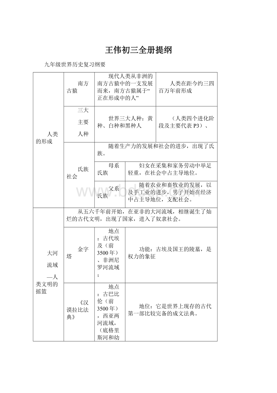 王伟初三全册提纲Word格式.docx